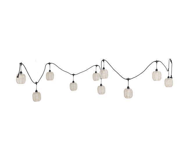 Guirnalda de 10 luces de plástico blanco con bombilla 500x12.5x13.5h cm