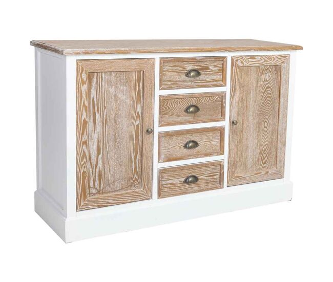 Aparador de madera marrón 124x40x80h cm