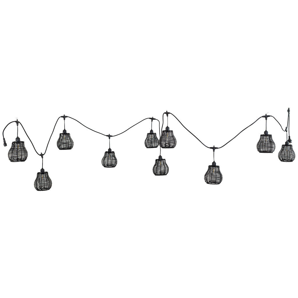 Guirnalda de 10 luces de plástico negro con bombilla 500x14x14h cm
