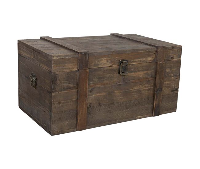 Baul de madera marrón 80x48x41h cm