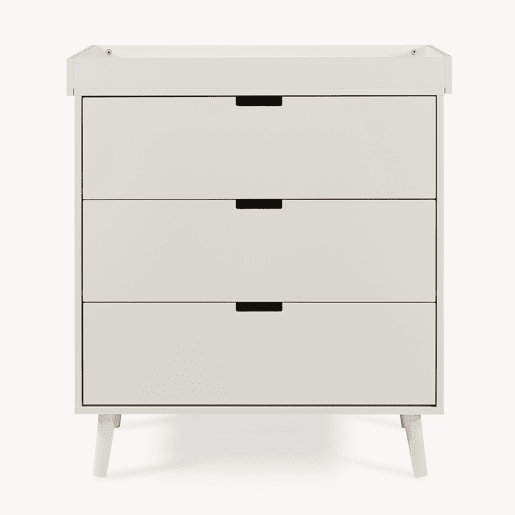 Cómoda muda-fraldas Sallinrar com colchão removível 92x84x50 cm Bege en.casa