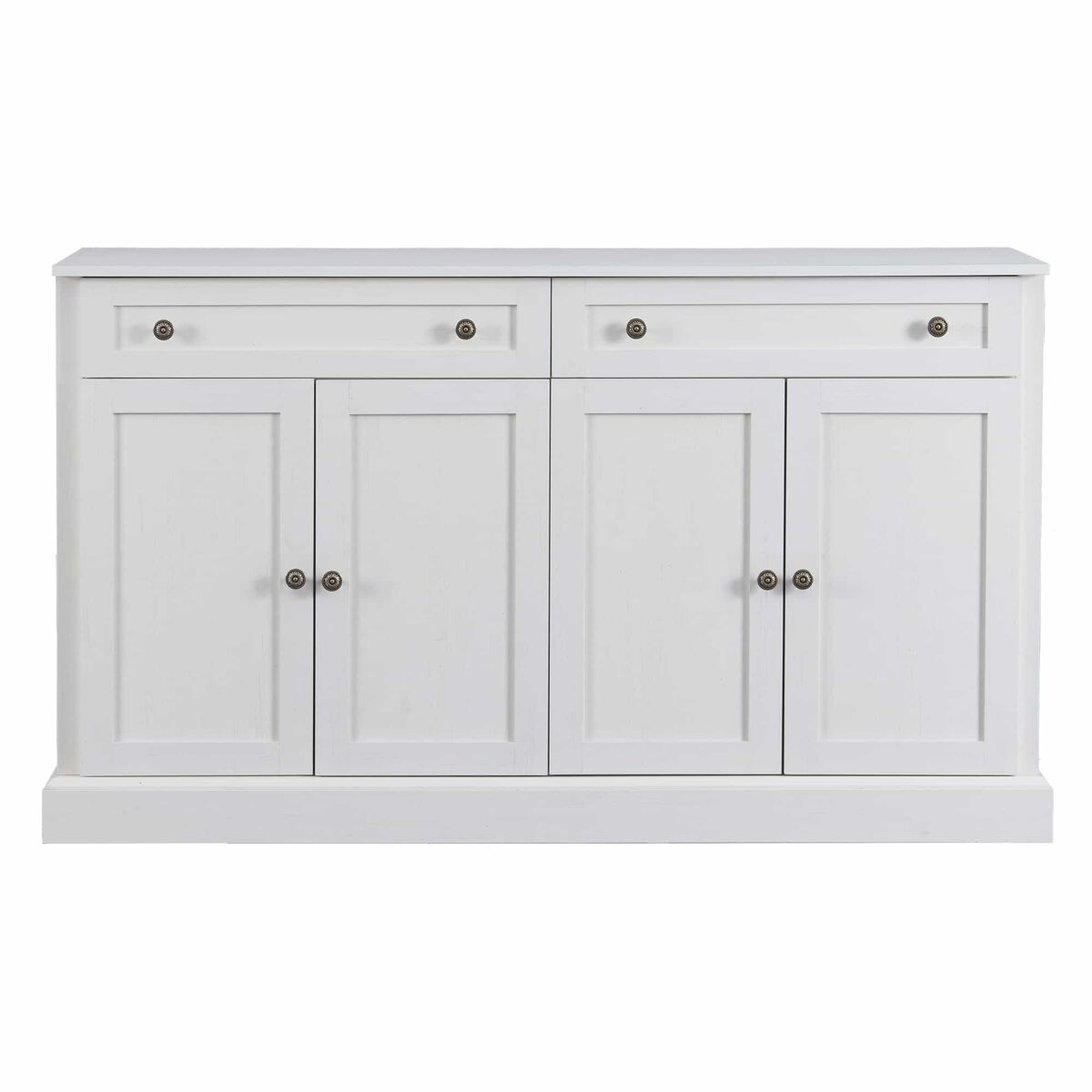 Aparador con 4 puertas y 2 cajones - madera - altura 86 cm - blanco