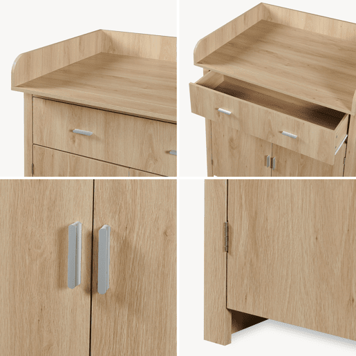 Cómoda muda-fraldas Starler com colchão removível 104x96x77 cm Carvalho en.casa Cómoda muda-fraldas Starler com colchão removível 104x96x77 cm Carvalho en.casa