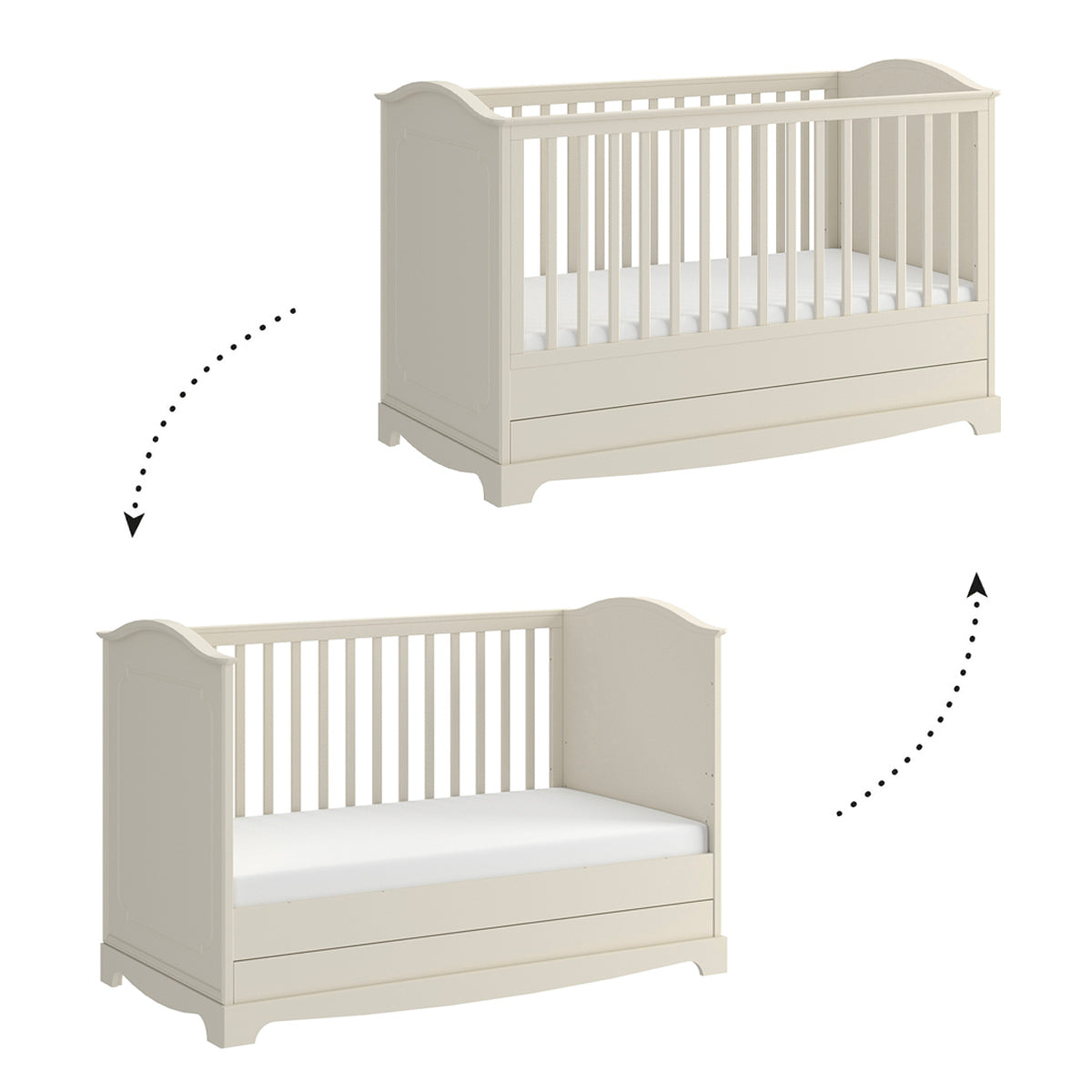 Cuna evolutiva 70x140 somier incluido bellamy royal beige