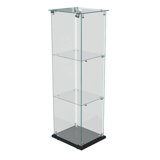 Vitrina LED cristal de três níveis, ideal para escritórios, salões e cozinhas u2013 123,3 x 35 x 39,8 cm Vitrina LED cristal de três níveis, ideal para escritórios, salões e cozinhas u2013 123,3 x 35 x 39,8 cm