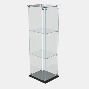 Vitrina LED cristal de três níveis, ideal para escritórios, salões e cozinhas u2013 123,3 x 35 x 39,8 cm