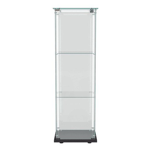 Vitrina LED cristal de três níveis, ideal para escritórios, salões e cozinhas u2013 123,3 x 35 x 39,8 cm Vitrina LED cristal de três níveis, ideal para escritórios, salões e cozinhas u2013 123,3 x 35 x 39,8 cm