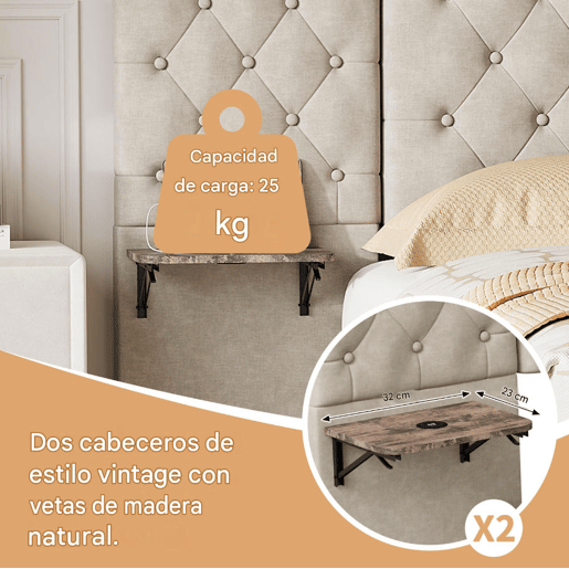Cama de casal, 140x200cm, com funções de carregamento LED, USB, Tipo-C e sem fios com estrado de ripas tecido de linho, Beige Cama de casal, 140x200cm, com funções de carregamento LED, USB, Tipo-C e sem fios com estrado de ripas tecido de linho, Beige