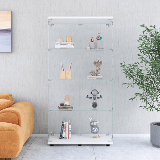 Armário expositor de chão com duas portas, com 164,7 cm de altura adequado para salas de estar, quartos ou escritórios branco. Armário expositor de chão com duas portas, com 164,7 cm de altura adequado para salas de estar, quartos ou escritórios branco.