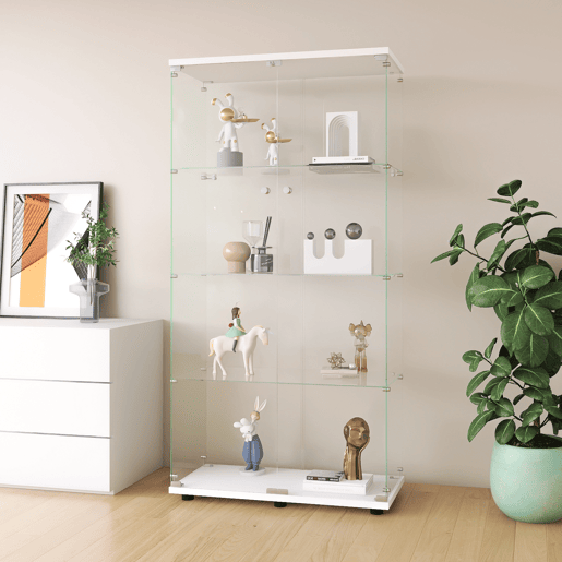 Armário expositor de chão com duas portas, com 164,7 cm de altura adequado para salas de estar, quartos ou escritórios branco. Armário expositor de chão com duas portas, com 164,7 cm de altura adequado para salas de estar, quartos ou escritórios branco.