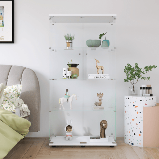 Armário expositor de chão com duas portas, com 164,7 cm de altura adequado para salas de estar, quartos ou escritórios branco. Armário expositor de chão com duas portas, com 164,7 cm de altura adequado para salas de estar, quartos ou escritórios branco.