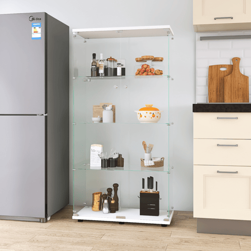 Armário expositor de chão com duas portas, com 164,7 cm de altura adequado para salas de estar, quartos ou escritórios branco. Armário expositor de chão com duas portas, com 164,7 cm de altura adequado para salas de estar, quartos ou escritórios branco.
