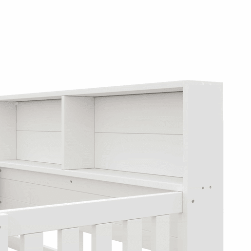 Cama infantil 140 x 200 cm u2013 com grades, laterais almofadadas e LED, sem colchão u2013 branca