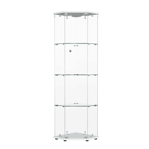 Com iluminação LED, esta vitrina branca é perfeita para utilização em salas de jantar, salas de estar ou escritórios (60 x 42,5 x 162 cm) Com iluminação LED, esta vitrina branca é perfeita para utilização em salas de jantar, salas de estar ou escritórios (60 x 42,5 x 162 cm)