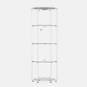 Com iluminação LED, esta vitrina branca é perfeita para utilização em salas de jantar, salas de estar ou escritórios (60 x 42,5 x 162 cm)