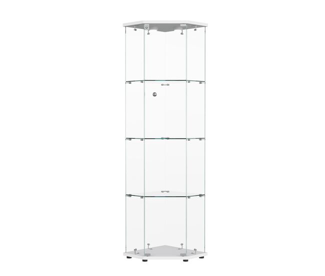 Esta vitrina blanca, con iluminación led, es perfecta para usar en un comedor, sala de estar u oficina (60 x 42,5 x 162 cm).