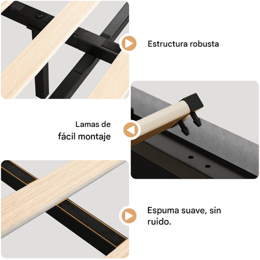 Cama de casal (160 x 200 cm), ecrã LED, portas USB e Tipo-C, cama com espaço de arrumação