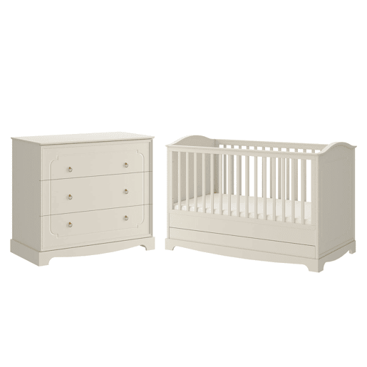 Berço evolutivo 70x140 e cómoda 3 gavetas Bellamy Royal Beige