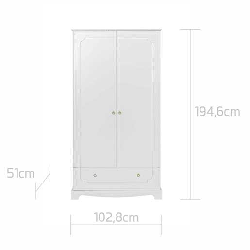 Armário com 2 portas e 1 gaveta Bellamy Royal Beige