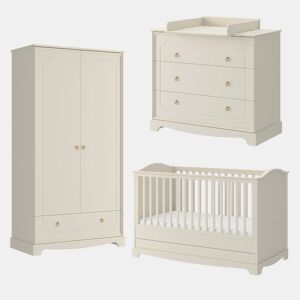 Berço evolutivo 70x140 cómoda para mudar fraldas e roupeiro 2 portas Bellamy Royal Beige