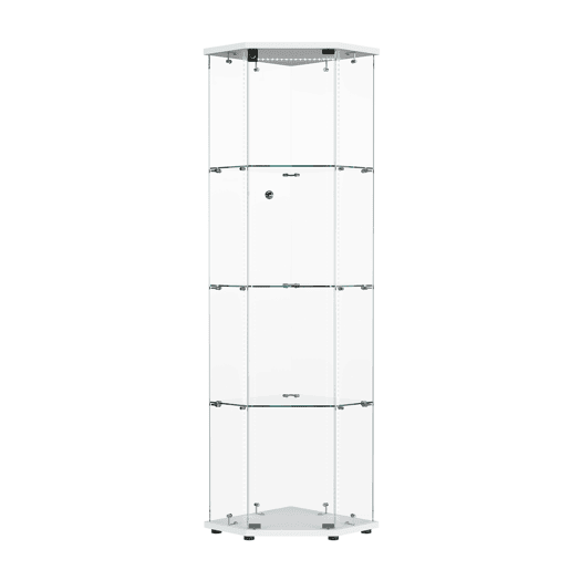 Vitrine de LED, armário de vidro com prateleiras, branco, ideal para sala de jantar, sala de estar ou escritório (60 x 42,5 x 162 cm). Vitrine de LED, armário de vidro com prateleiras, branco, ideal para sala de jantar, sala de estar ou escritório (60 x 42,5 x 162 cm).