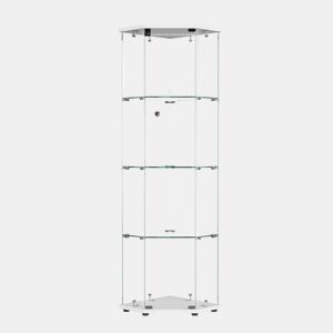 Vitrine de LED, armário de vidro com prateleiras, branco, ideal para sala de jantar, sala de estar ou escritório (60 x 42,5 x 162 cm).