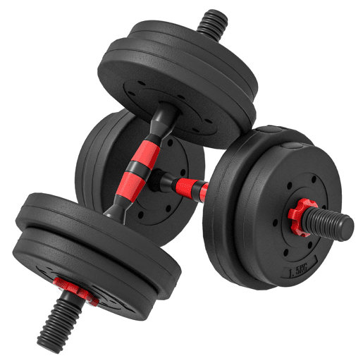 HOMCOM Conjunto de Halteres Ajustáveis 2 em 1 15 kg com Barra de Ligação e Pegas Antiderrapantes para Ginásio em Casa HOMCOM Conjunto de Halteres Ajustáveis 2 em 1 15 kg com Barra de Ligação e Pegas Antiderrapantes para Ginásio em Casa