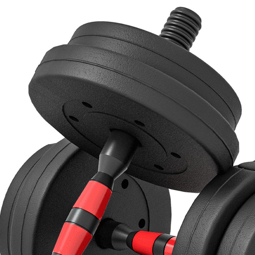 HOMCOM Conjunto de Halteres Ajustáveis 2 em 1 15 kg com Barra de Ligação e Pegas Antiderrapantes para Ginásio em Casa HOMCOM Conjunto de Halteres Ajustáveis 2 em 1 15 kg com Barra de Ligação e Pegas Antiderrapantes para Ginásio em Casa