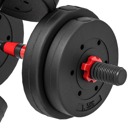 HOMCOM Conjunto de Halteres Ajustáveis 2 em 1 15 kg com Barra de Ligação e Pegas Antiderrapantes para Ginásio em Casa HOMCOM Conjunto de Halteres Ajustáveis 2 em 1 15 kg com Barra de Ligação e Pegas Antiderrapantes para Ginásio em Casa