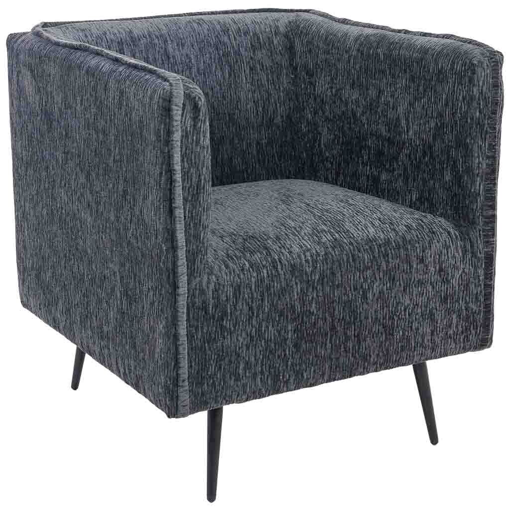Sillón de madera tapizado gris 71.5x73x82h cm