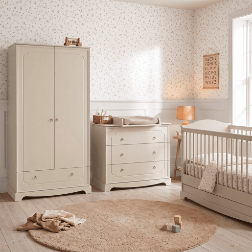 Berço evolutivo 70x140 e roupeiro 2 portas Bellamy Royal Beige