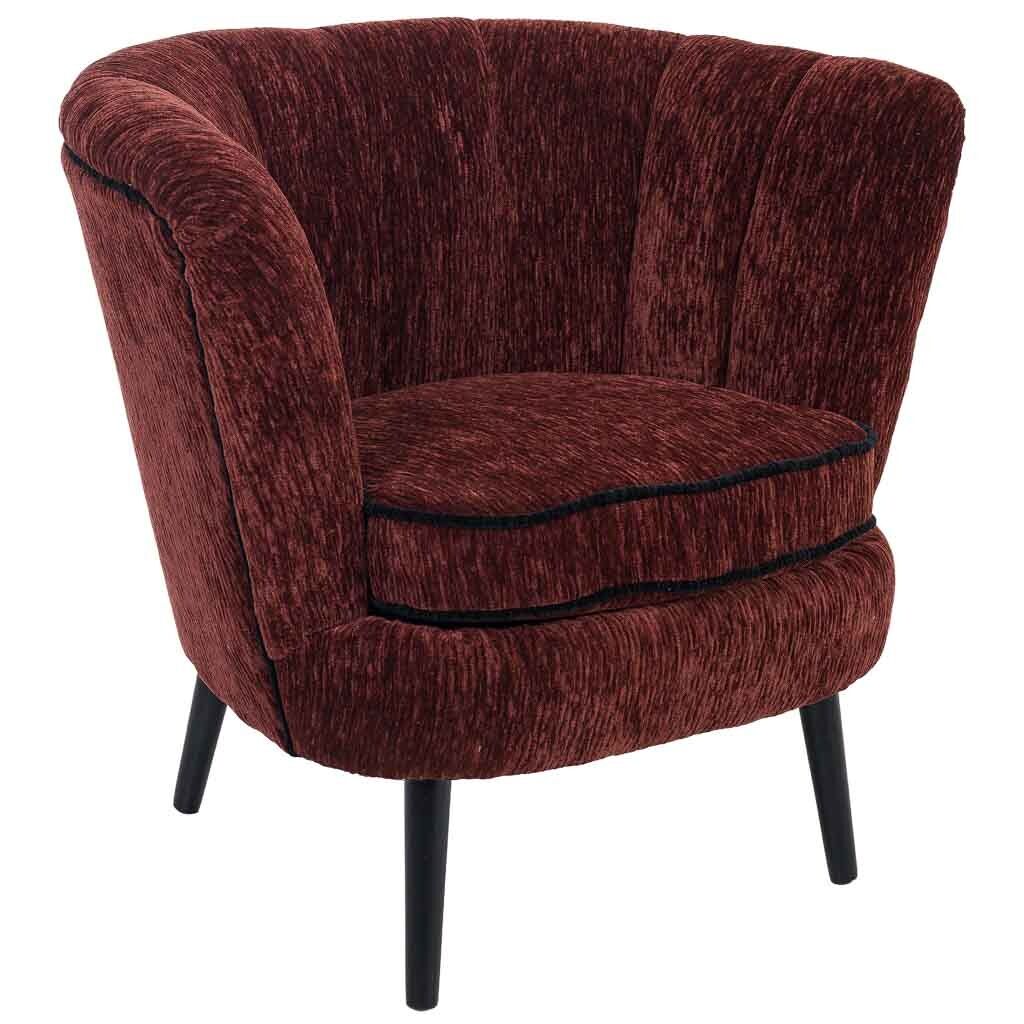 Sillón de madera tapizado rojo 86x70x76h cm