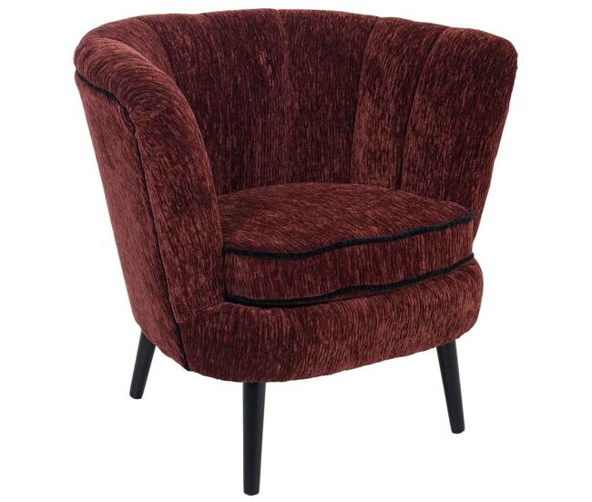 Sillón de madera tapizado rojo 86x70x76h cm