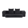 Sofá-cama de 2 lugares - conversível, sem montagem, fácil de transportar - preto