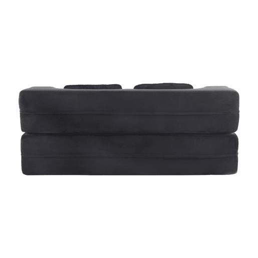 Sofá-cama de 2 lugares - moderno, com 4 almofadas, colchão dobrável de espuma de alta densidade - preto Sofá-cama de 2 lugares - moderno, com 4 almofadas, colchão dobrável de espuma de alta densidade - preto