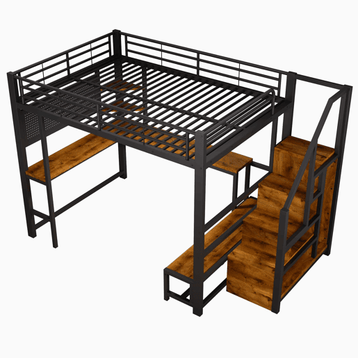 Cama alta 140 x 200 cm u2013 secretária, USB-C, LED, prateleiras e roupeiro u2013 preta Cama alta 140 x 200 cm u2013 secretária, USB-C, LED, prateleiras e roupeiro u2013 preta