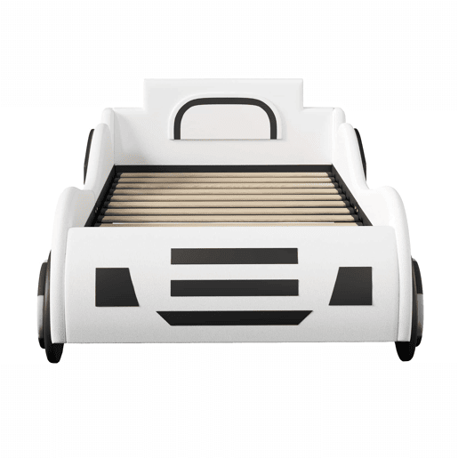 Cama infantil em forma de carro 90 x 200 cm - base e baú hidráulico, sem colchão - branco Cama infantil em forma de carro 90 x 200 cm - base e baú hidráulico, sem colchão - branco
