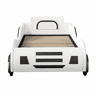 Cama infantil em forma de carro 90 x 200 cm - base e baú hidráulico, sem colchão - branco