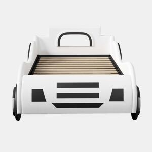 Cama infantil em forma de carro 90 x 200 cm - base e baú hidráulico, sem colchão - branco