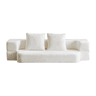 Sofá-cama de 2 lugares - design moderno, convertível, pronto a usar, fácil de transportar - branco