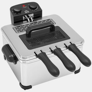 HOMCOM Fritadeira 5 L 2000 W com Temperatura Ajustável até 190 °C, Cuba Removível, Janela de Visualização e Temporizador 60 min