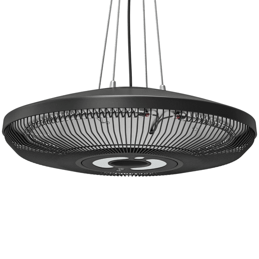 Outsunny Aquecedor Elétrico Suspenso para Exterior 10002000 W com Luz LED, IP65, Comando e Temporizador 24 h, Preto