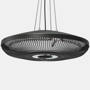 Outsunny Aquecedor Elétrico Suspenso para Exterior 10002000 W com Luz LED, IP65, Comando e Temporizador 24 h, Preto