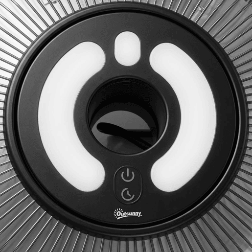 Outsunny Aquecedor Elétrico Suspenso para Exterior 10002000 W com Luz LED, IP65, Comando e Temporizador 24 h, Preto