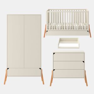 Berço evolutivo 70x140 muda-fraldas e roupeiro 2 portas Bellamy Lotta Cachemire