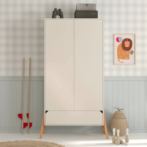Berço evolutivo 70x140 muda-fraldas e roupeiro 2 portas Bellamy Lotta Cachemire