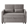 Sofá-cama de 2 lugares - design dobrável, moderno, encosto com 3 posições, algodão-linho - Cinza