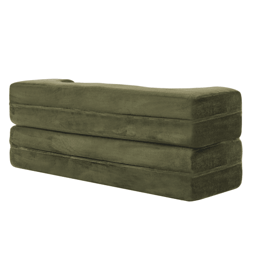 Sofá-cama de 2 lugares - dobrável, futon comprimido, sem montagem - verde