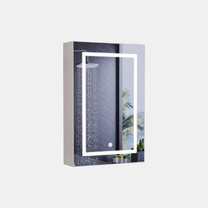 Espelho de casa de banho de 50x70 cm com iluminação LED, espelho de parede para casas de banho, design moderno