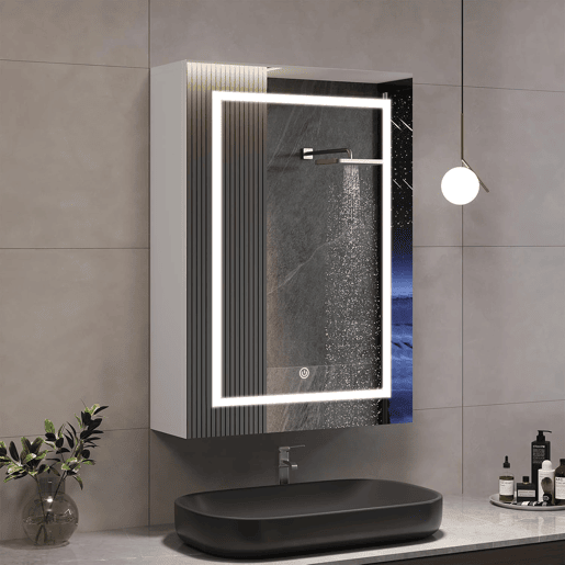 Espelho de casa de banho de 50x70 cm com iluminação LED, espelho de parede para casas de banho, design moderno Espelho de casa de banho de 50x70 cm com iluminação LED, espelho de parede para casas de banho, design moderno